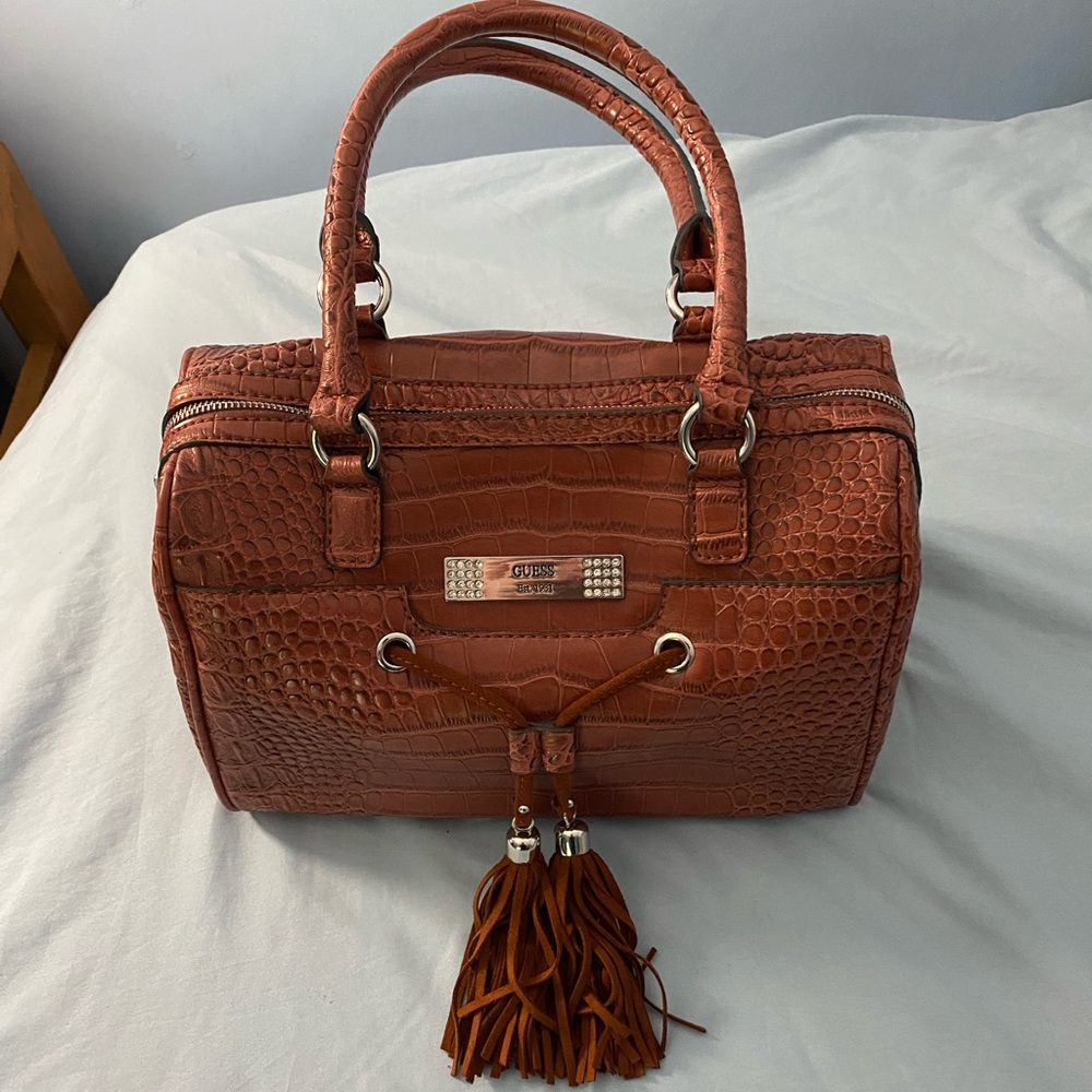 Guess crocodile texture handbag, never used